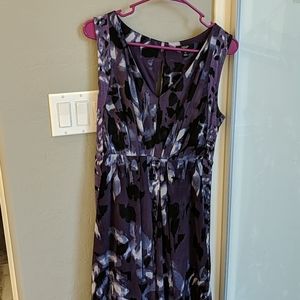 Purple Floral Sleeveless Maxi Dress